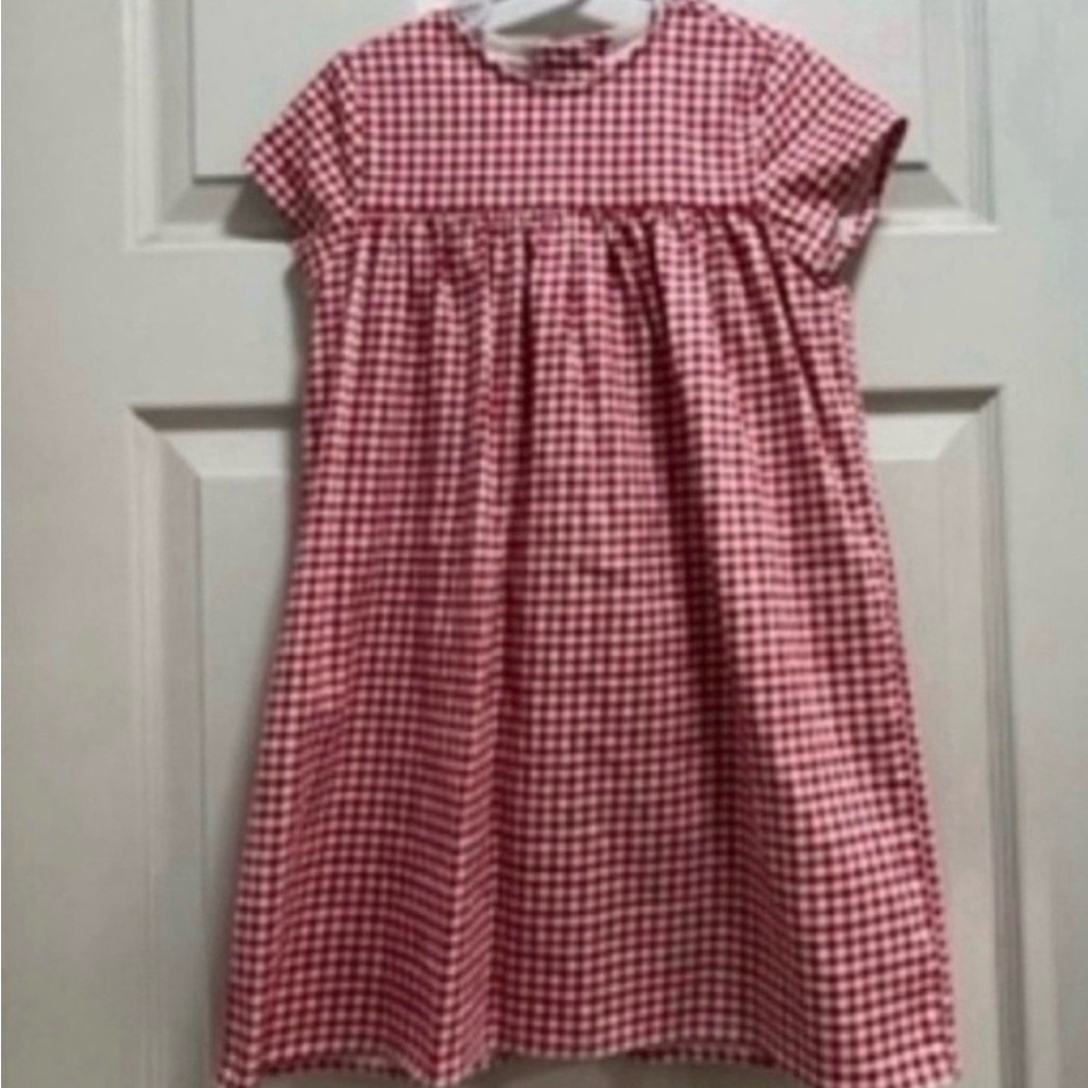 Pinup Couture Red/White Cotton Gingham Shift Dress Little Girls - 6T - EUC